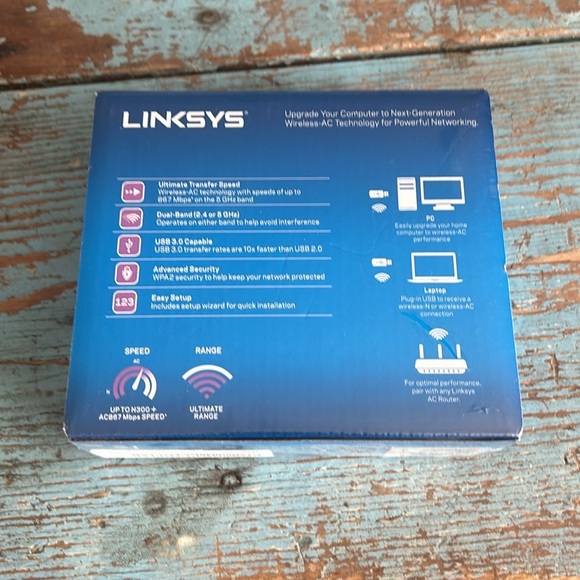 Linksys Dual-Band AC1200 WiFi 5 USB Adapter WUSB6300 - Picture 3 of 4